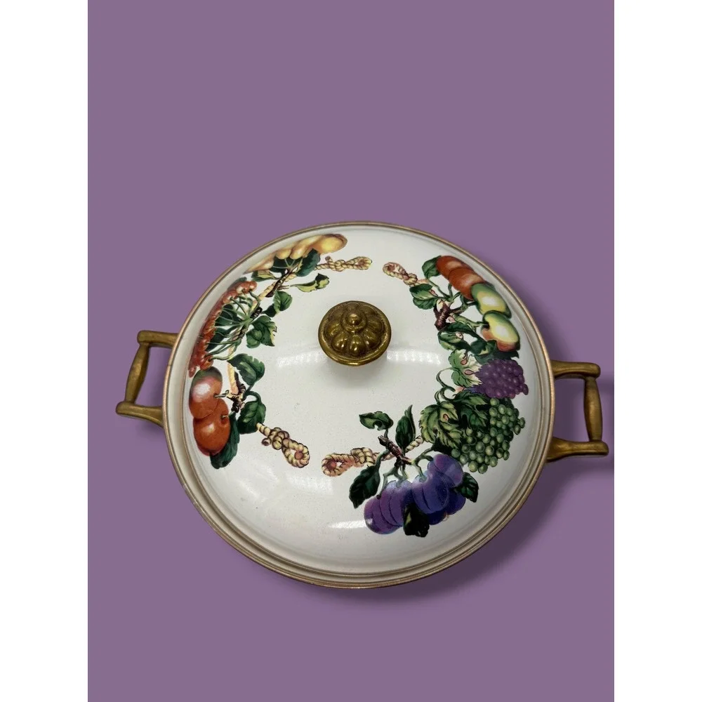 Vintage Tabletops Unlimited Vitroceramic Harvest Fruit Covered Casserole 8